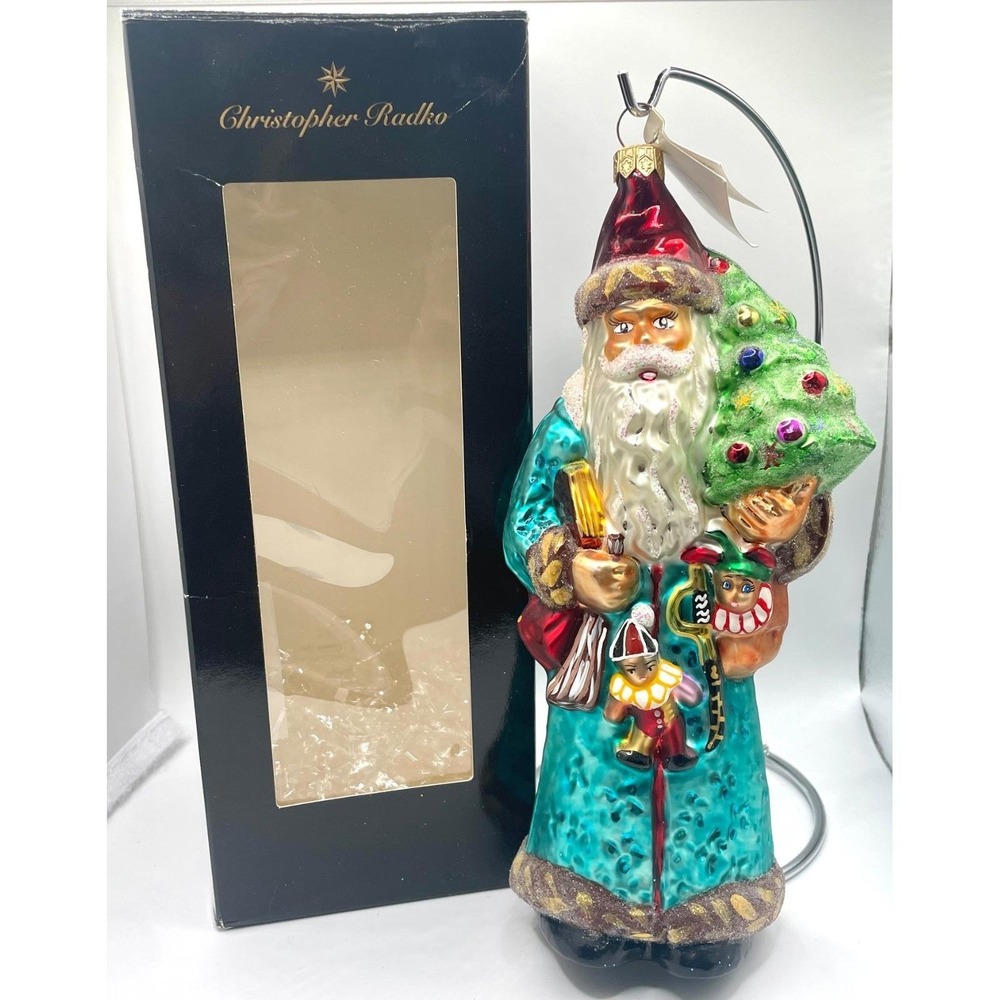 Christopher Radko 1997 "Blue Balmoral Santa" Christmas Ornament 97-257-1